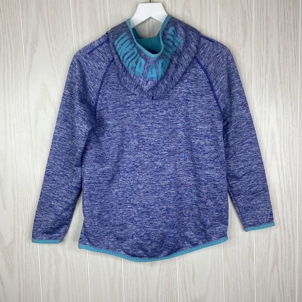 Under Armour Kids Purple Long Sleeve Loose Fit Cold Gear Space Dye Hoodie Size L - Picture 2 of 5